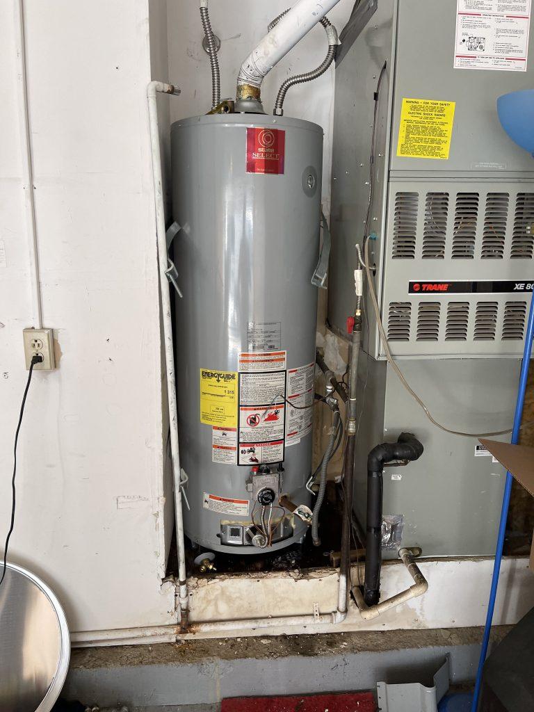 In-progress shot of a water heater repair in a Saratoga residence, demonstrating our reliable repair service