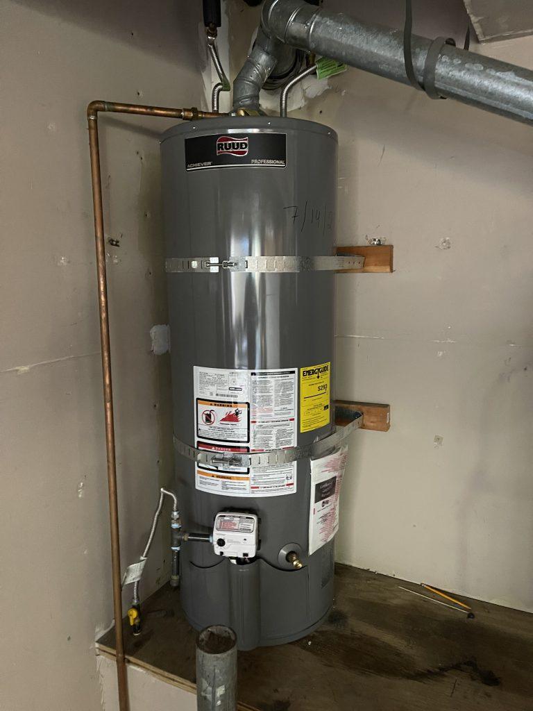 Close-up image of a Sunnyvale home's water heater during repair, showcasing our proficient service