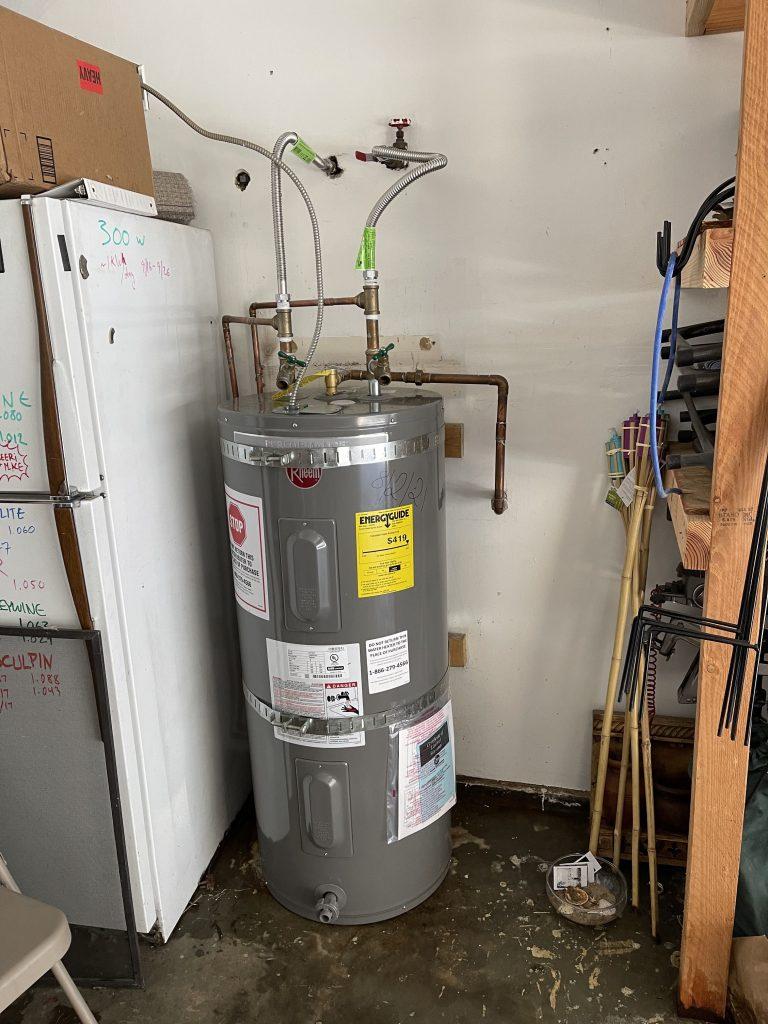 Newly replaced water heater in a Los Altos household, demonstrating our high-quality replacement service