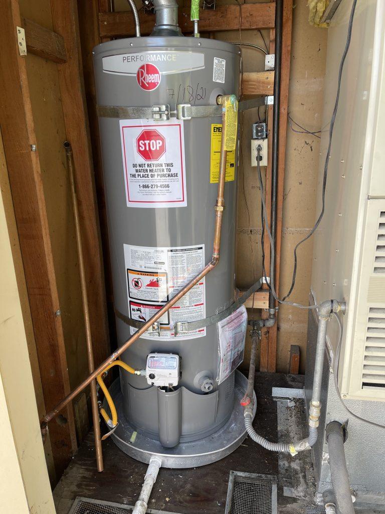 Close-up photo of a water heater being repaired in a nearby Los Gatos residence, showcasing our prompt and professional service
