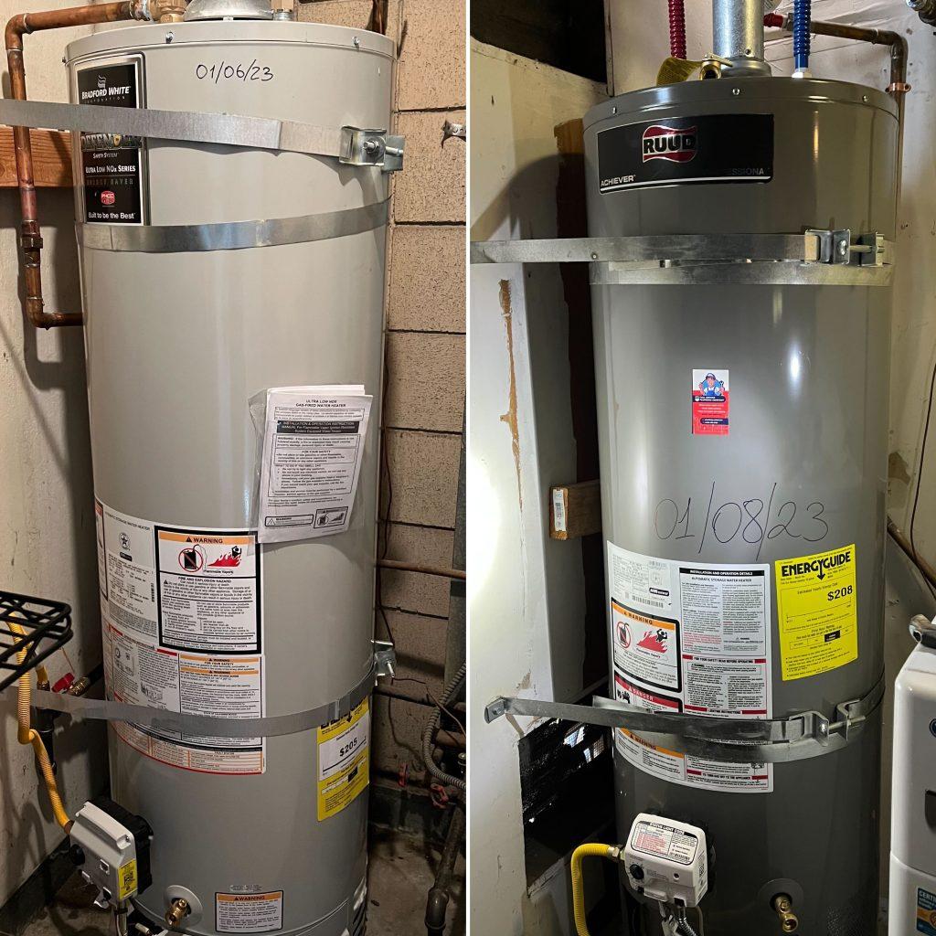 Burlingame Bradford White water heater installation