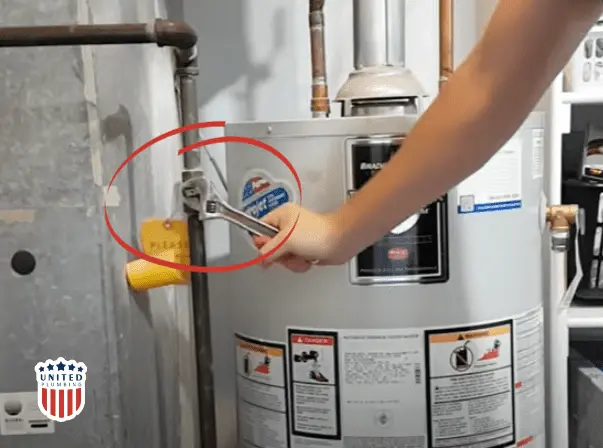 Disconnect the gas and power supply to the water heater