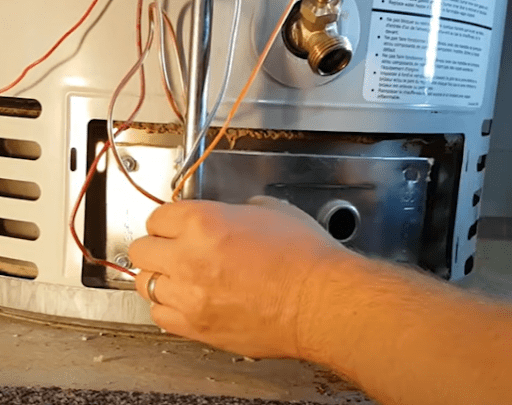 Reconnect the gas and power supply, then repeat the pilot light restoration procedure: step 2