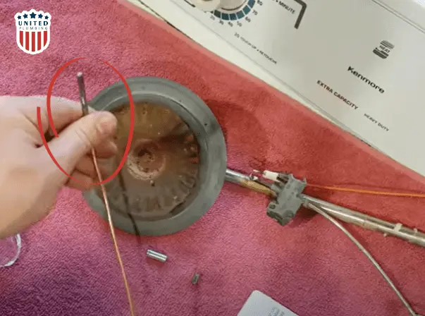 Connect the new thermocouple to the gas control device: step 2