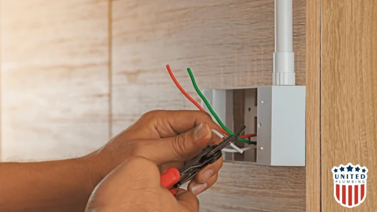 Electrician using a voltage tester during electrical maintenance