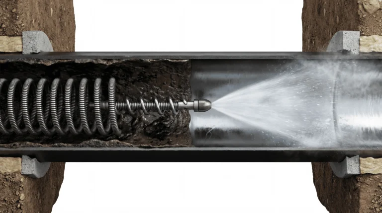 drain snake and hydro jet inside residential sewer pipe San Jose CA