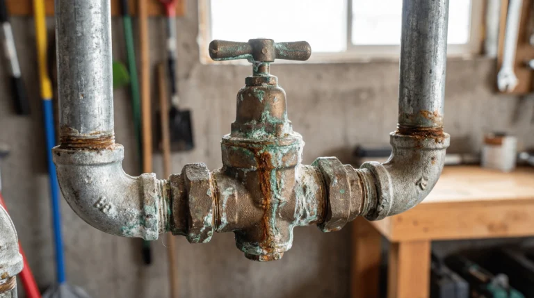 faulty water pressure regulator with corrosion on residential supply pipe San Jose CA