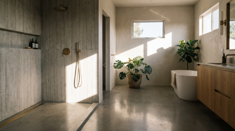 drain smell San Jose modern bathroom floor drain issue