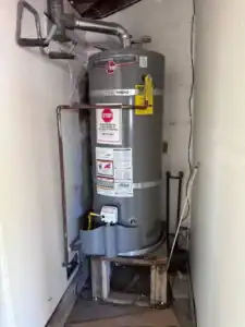 Residential gas tank water heater installation