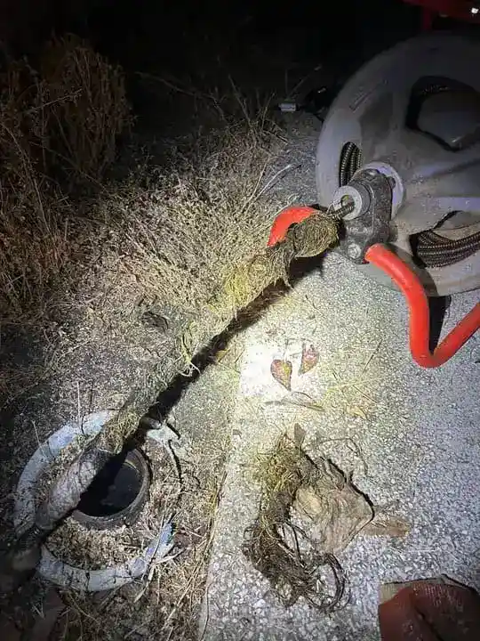 Interior view of a sewer pipe during a video camera inspection